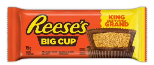 Reese Big Cup Peanut Butter Cup Candy, King Size, 79g