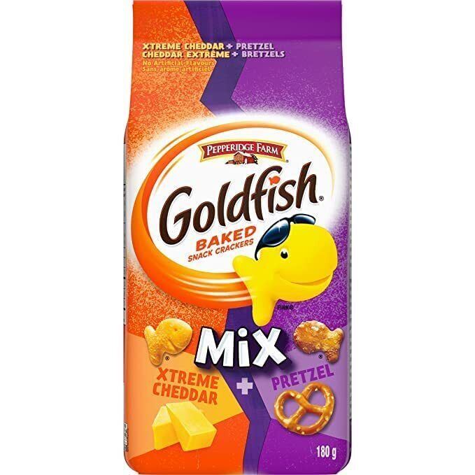 Goldfish Mix Xtreme Cheddar and Pretzel Crackers, 180g/6.3oz, 2 BAGS - CanadaGrocery