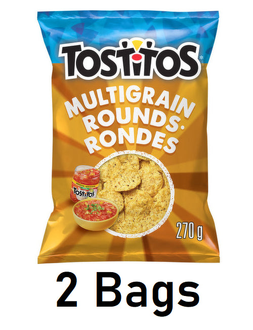 Tostitos Multigrain Rounds Tortilla Chips 270g/9.5oz Each 2 Bags