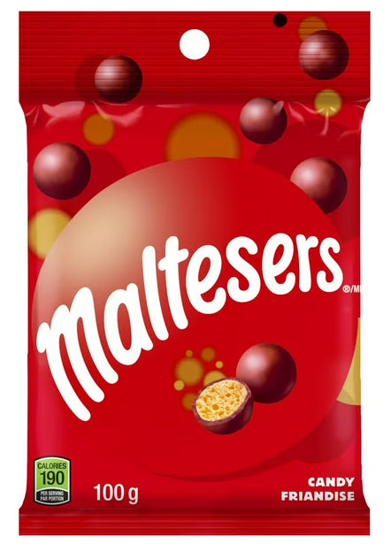 Maltesers, Milk Chocolate Candy Bites, Bag, 100g