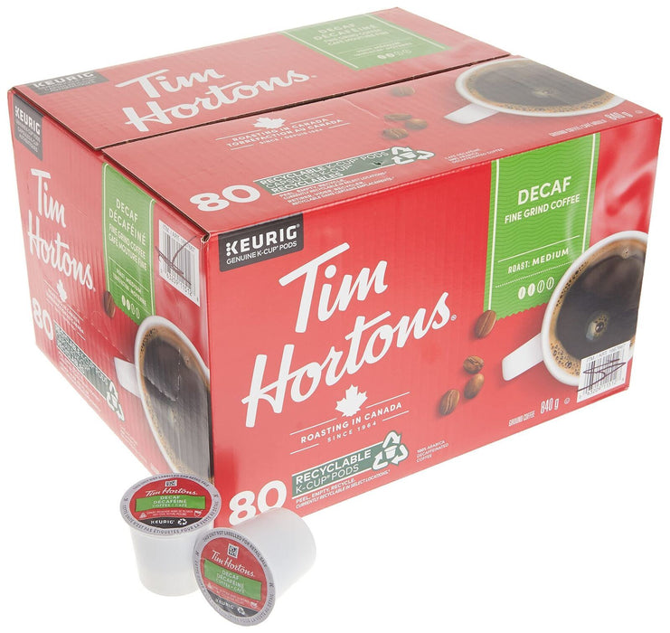 Tim Hortons Single-Serve Decaf K-Cups 840g/29.6oz (80 K-CUPS)