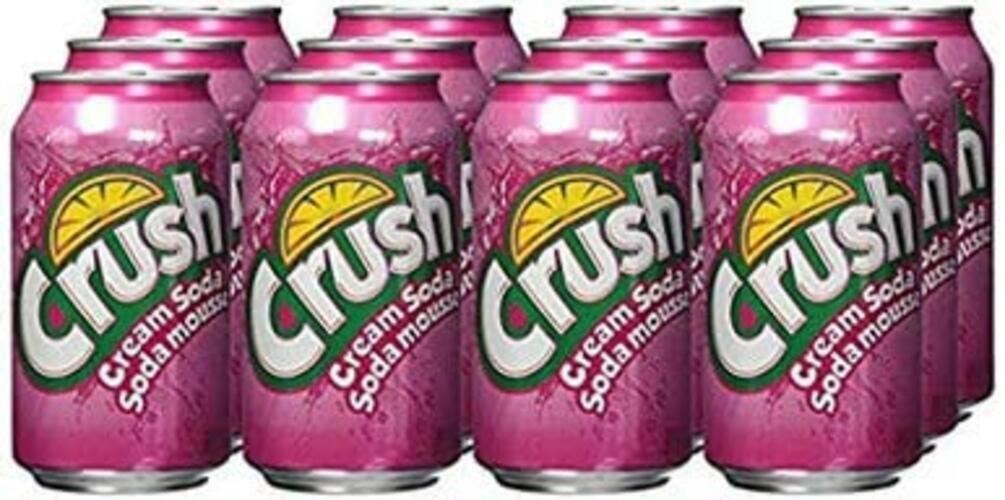 Crush CLEAR Cream Soda Soft Drink 12 Fl Oz, 12 CANS