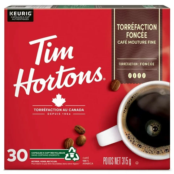 Tim Hortons Dark Roast Coffee, Keurig K-Cups, 30ct, 315g