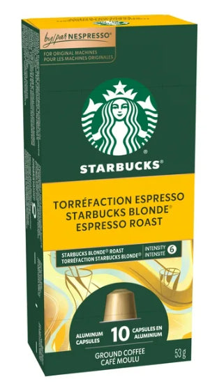 Starbucks Nespresso Coffee Pods Blonde Espresso Roast 10 Capsules 53 g