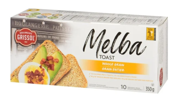 Boulangerie Grissol Melba Toast Whole Grain, 10pc 350g
