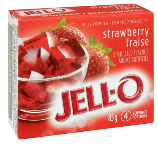 Jell-O Strawberry Jelly Powder, Gelatin Mix, 85g