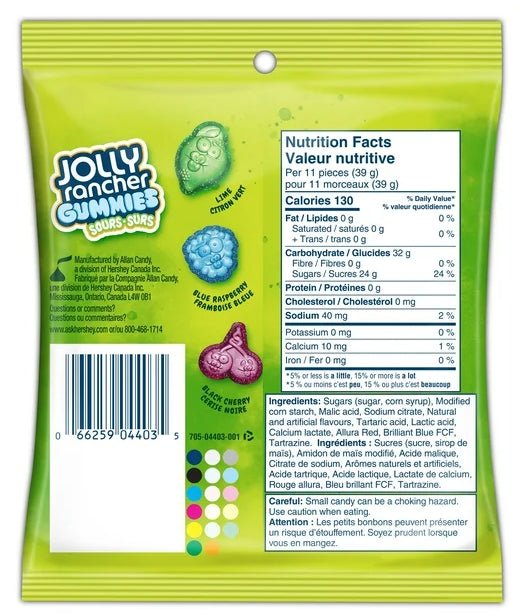 JOLLY RANCHER SOUR ORIGINAL, Gummy Candy, 182g