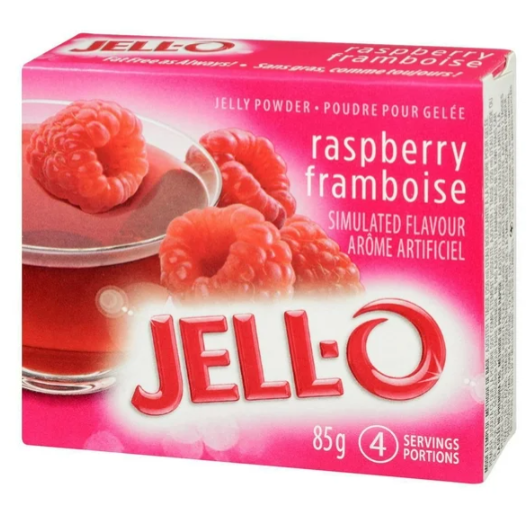 Jello Gelatin Raspberry Jell-O Raspberry Jelly Powder, Gelatin Mix, 85g