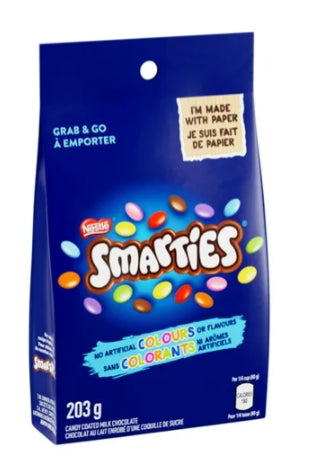 Nestle Smarties Candy Coated Milk Chocolate Pouch, 203g