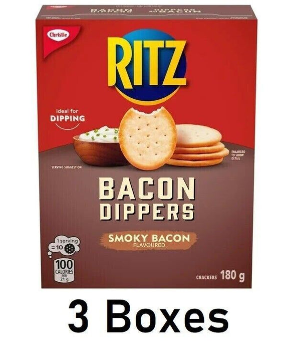 Christie Ritz Bacon Dippers Crackers 180g Each 3 Boxes