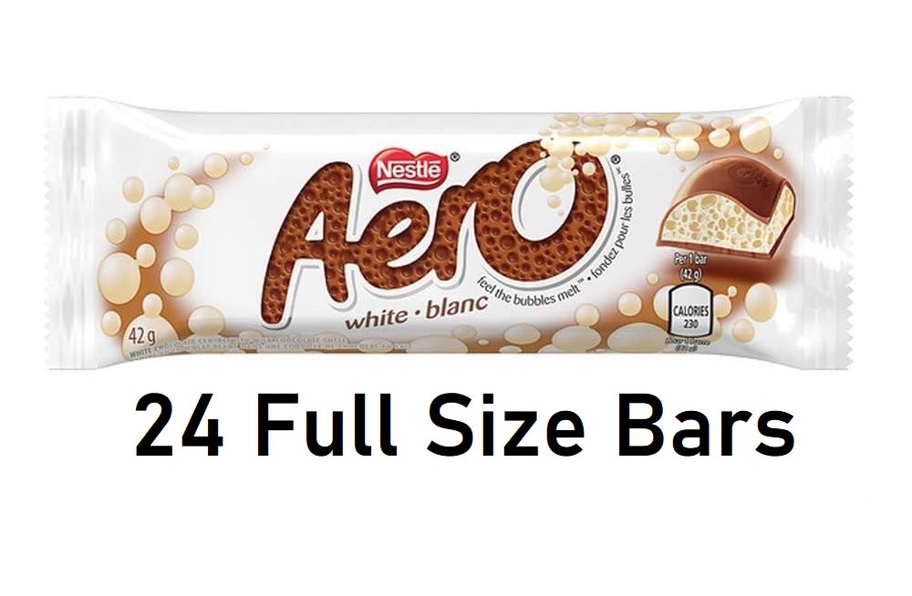 Aero White Chocolate Bars 42g/1.48oz Each 24 Full Size Bars