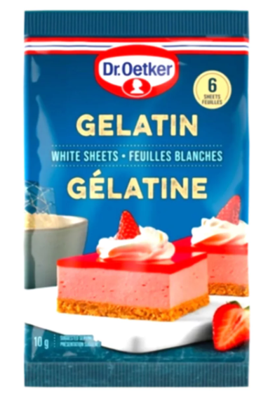 Dr. Oetker Gelatine White Sheet 6 Pack 10g