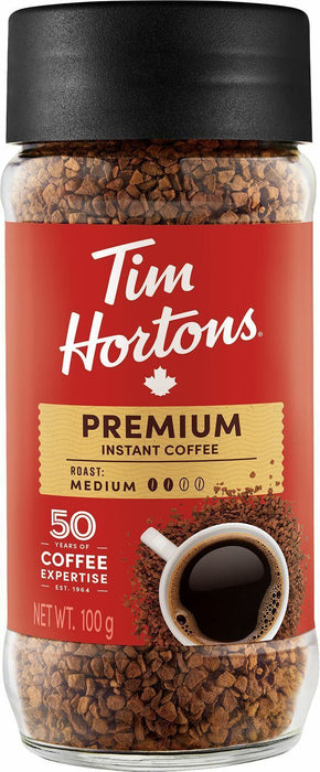 Tim Hortons Premium Instant Coffee Medium 100g /3.5oz Each 6 Jars