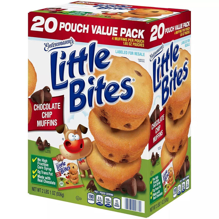 Entenmann's Little Bites Chocolate Chip Muffins, 3 Boxes (20pk Each Box)