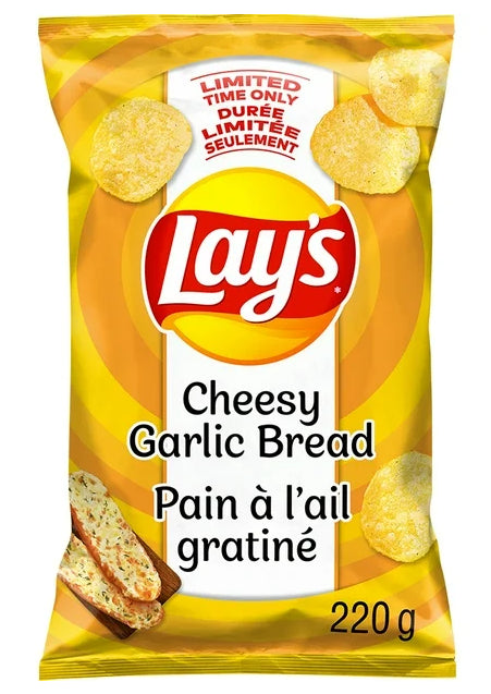 Lay's Cheesy Garlic Bread Flavored Potato Chips, 220g