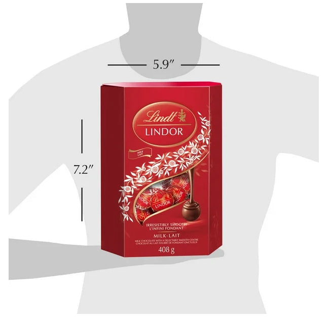 Lindt LINDOR Milk Chocolate Truffles Cornet, 408g Box