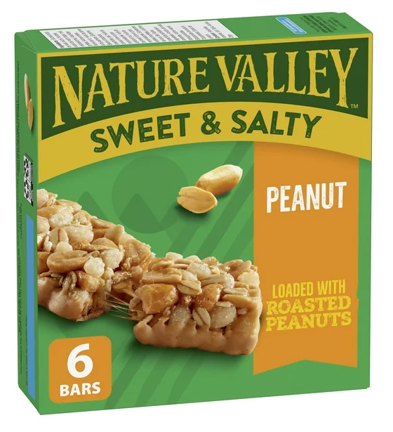 Nature Valley Granola Bars, Sweet and Salty Nut, Peanut, 6 Bars x 35g, 210g