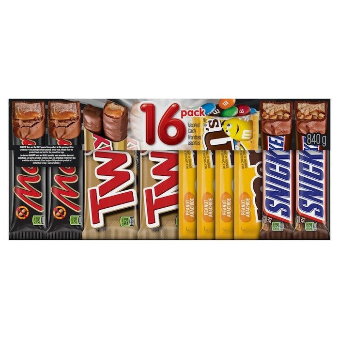 Mars Assorted Full Size Chocolate Bars Variety Box 16 Bars, 812g