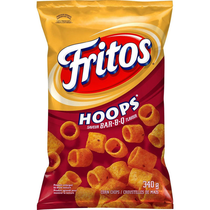 Fritos Hoops BBQ Corn Chips, 340g/12 oz Bag