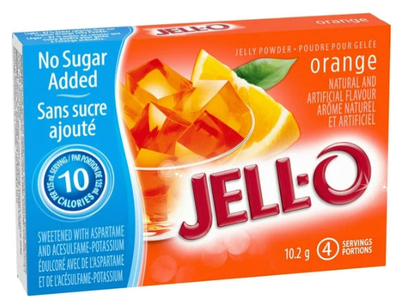 Jell-O Orange Jelly Powder Light, Gelatin Mix, 10.2g