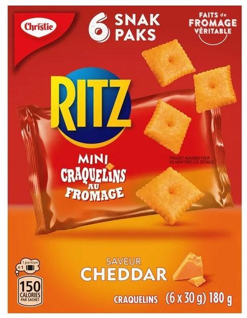 Ritz Mini Cheese Nibs Cracker Snack Packs, 6ct, 180g