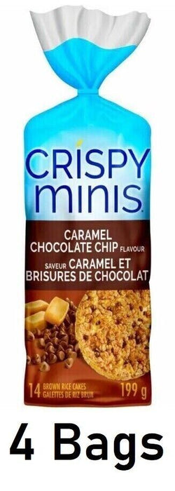 Quaker Crispy Minis Gluten-Free Caramel Chocolate Chip Rice Cakes 4 Bags