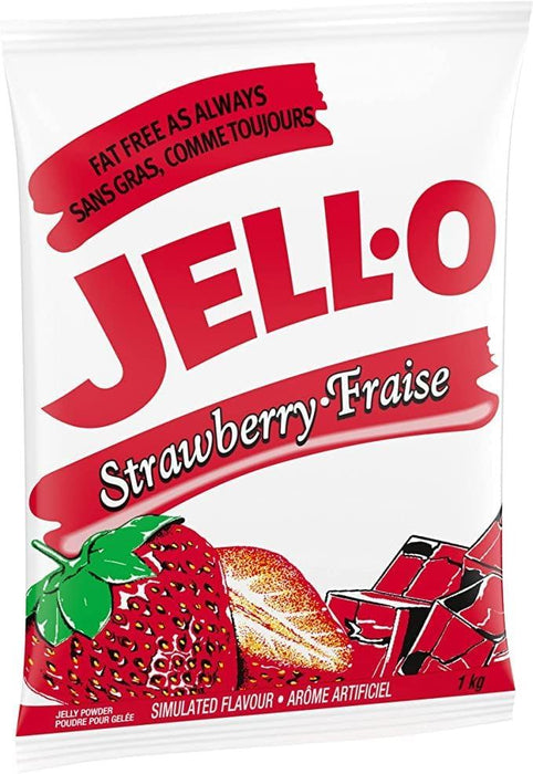 Jell-O Strawberry Jelly Powder Gelatin Mix, 1kg/2.2lbs