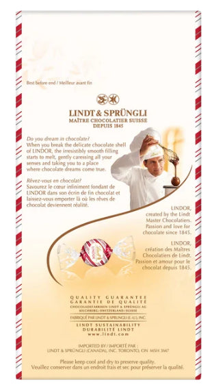 Lindt LINDOR Candy Cane White Chocolate Truffles, 150g