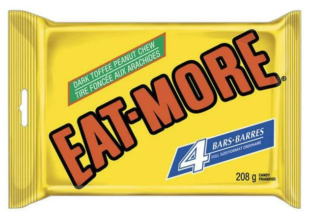 EAT-MORE Original Toffee Peanut Chew Bars, 4 x 52g, 208g