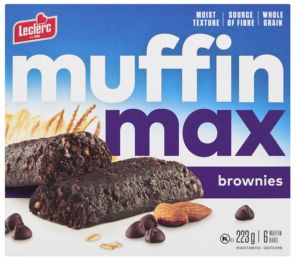 Leclerc Muffin Max Whole Grain Bars Brownies 6 x 223g