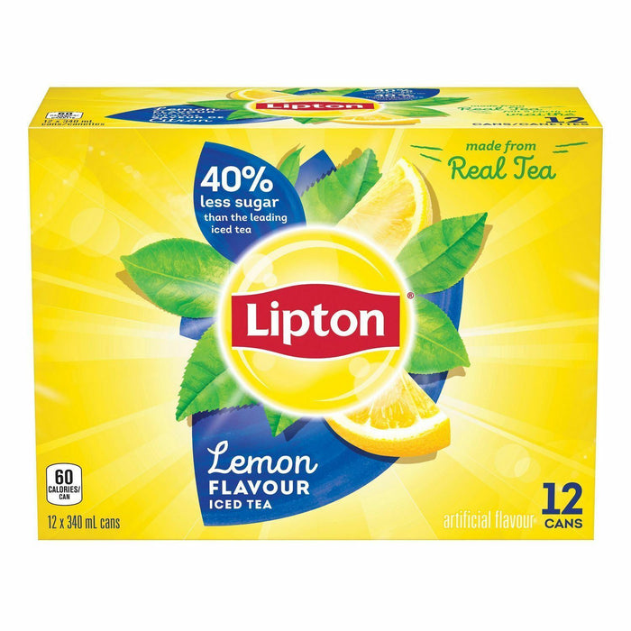 Lipton Lemon Iced Tea 340 ml Each 2 Cases (24 Cans)