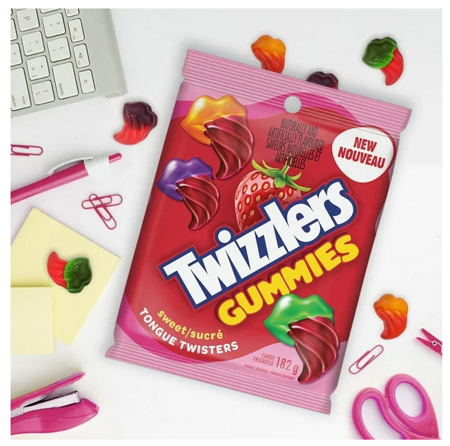 TWIZZLERS Gummies Sweet Tongue Twisters Candy, 182g