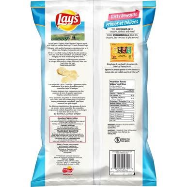 Lay's Classic Lightly Salted Potato Chips, 235g/8.3oz - CanadaGrocery