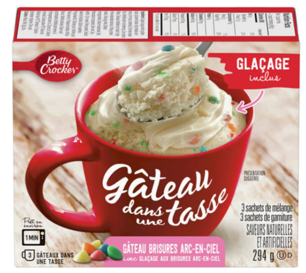 Betty Crocker Mug Cake Rainbow Bit Flavor Frosting 294g