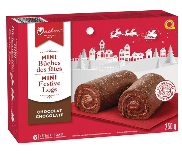 Vachon Mini Festive Logs Chocolate Cakes, 250g