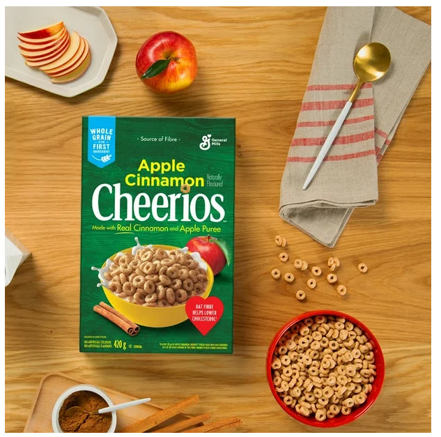 Apple Cinnamon Cheerios Breakfast Cereal, Whole Grains, 420g