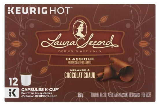 Laura Secord Hot Chocolate Mix Pods Classic 12 K-Cups 180g