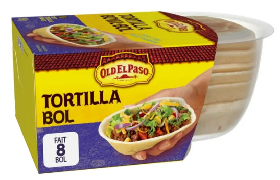 Old El Paso Soft Tortilla Bowls, Flour Tortillas, 8 Count, 189g