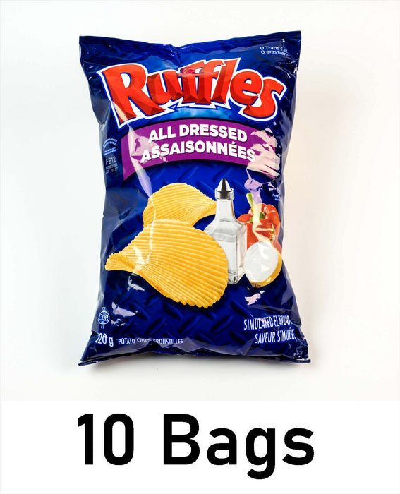 Ruffles All Dressed Potato Chips 200g Each 10 Bags