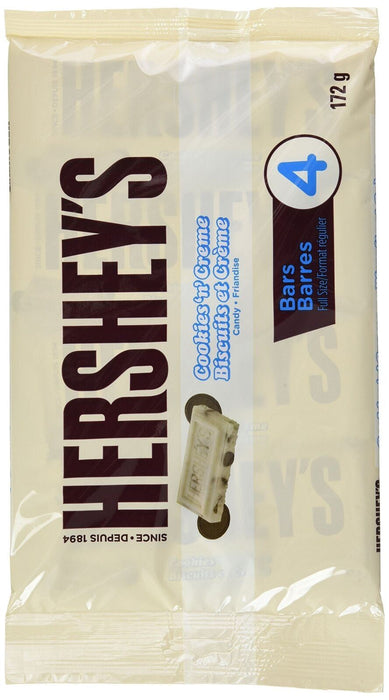 Hershey's Cookies 'N' Creme Chocolate Bars 4 Full Size Bars