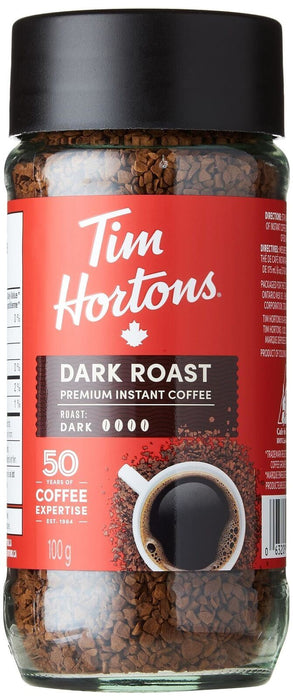 Tim Hortons Dark Roast Instant Coffee 100% Colombian 100g/3.5oz Jar