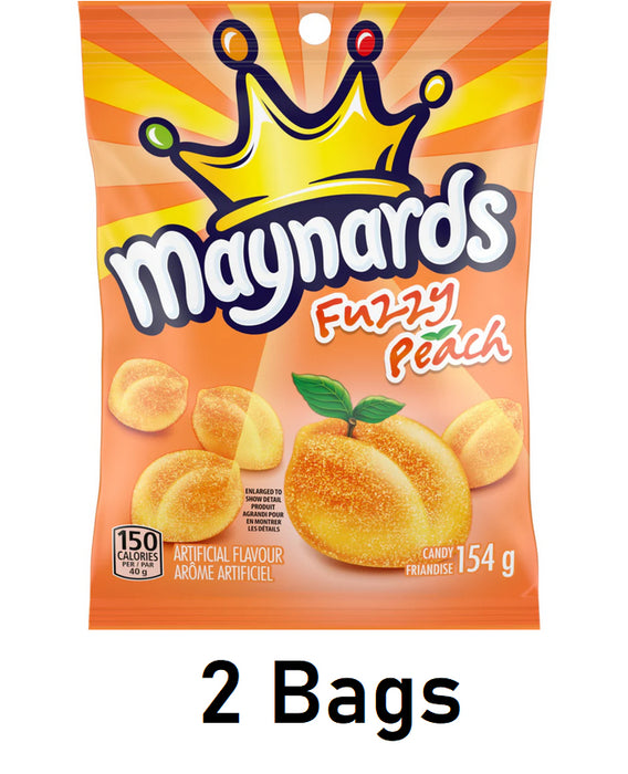 Maynards Fuzzy Peach Gummy Candy 154g Each 2 Bags