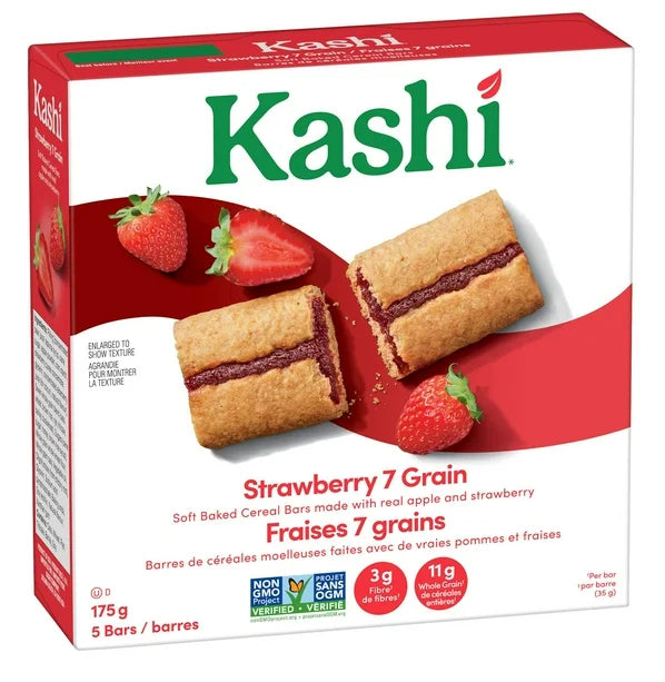 Kashi Strawberry 7 Grain Soft Baked Cereal Bars, 175g