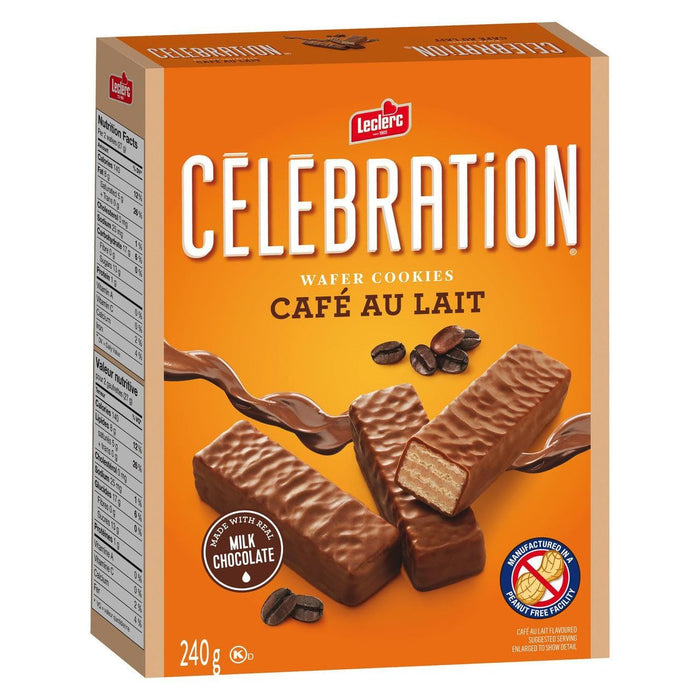 Celebration Cafe Au Lait Milk Chocolate Wafer Cookies 240g