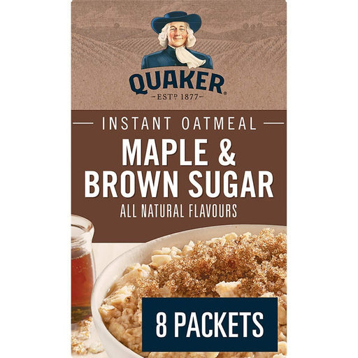 Quaker Instant Oats Maple and Brown Sugar Oatmeal, 8ct 12oz Imported from Canada - CanadaGrocery