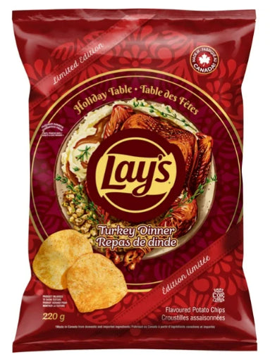 Lay's Turkey Dinner Flavoured Potato Chips, 220g