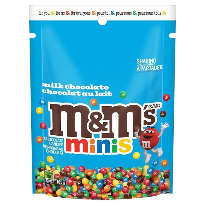M&M's Mini Milk Chocolate Candies Sharing Bag, 165g