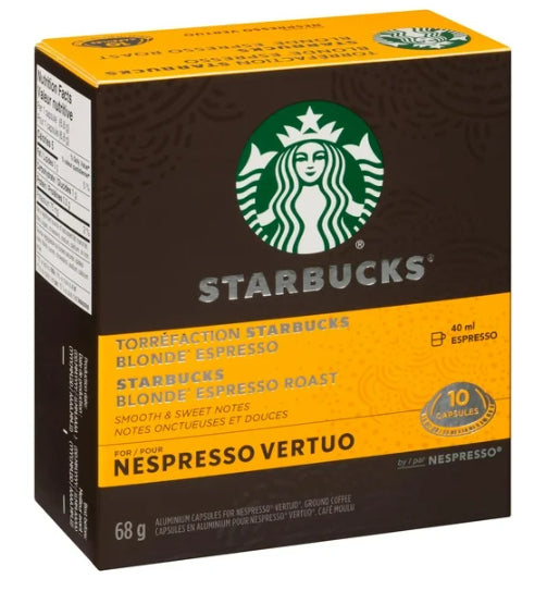 Starbucks Coffee Pods Blonde Espresso Roast 10 Capsules 68 g