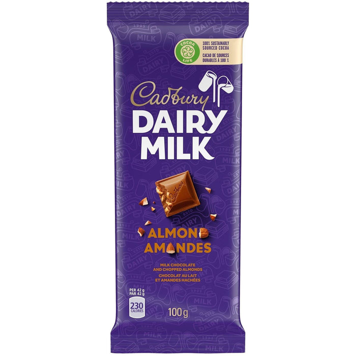 Cadbury Dairy Milk Almond Chocolate Bar 100g/3.5oz