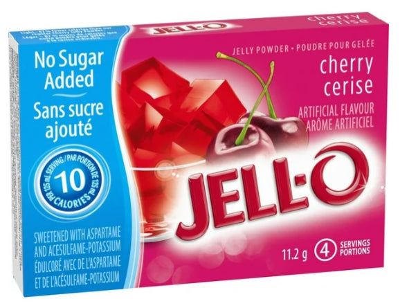 Jell-O Cherry Jelly Powder Light, Gelatin Mix, 11.2g